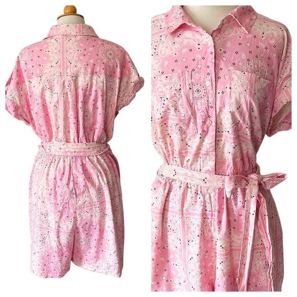 Lane Bryant Pink Safari Paisley Romper - Size 14 - Picture 7 of 10